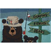 Liora Manne Fishing Bears Front Porch Rug in Green by Trans-Ocean Import Co Inc