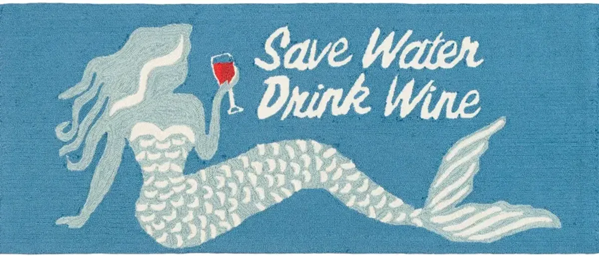 Liora Manne Save Water Drink Wine Front Porch Rug in Ocean by Trans-Ocean Import Co Inc