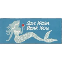 Liora Manne Save Water Drink Wine Front Porch Rug in Ocean by Trans-Ocean Import Co Inc