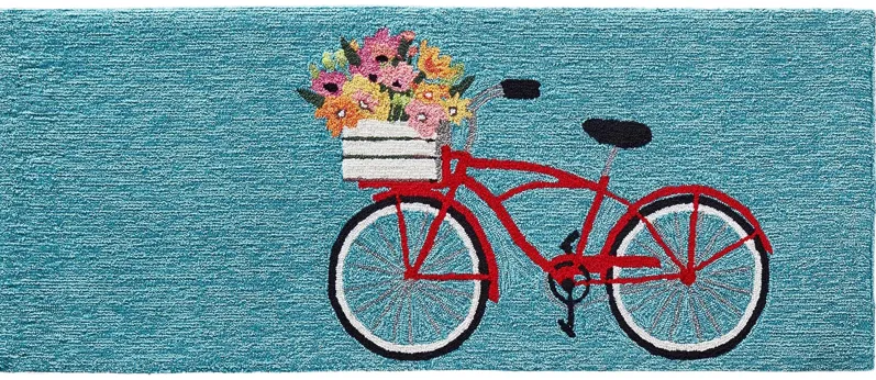 Liora Manne Bike Ride Front Porch Rug in Blue by Trans-Ocean Import Co Inc