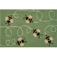 Liora Manne Buzzy Bees Front Porch Rug in Green by Trans-Ocean Import Co Inc