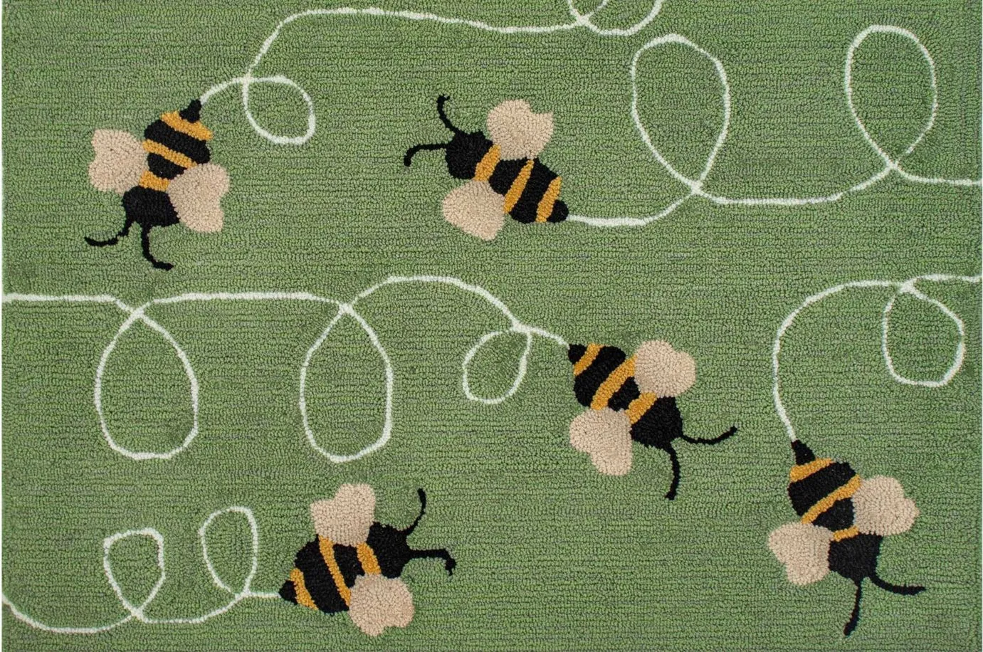 Liora Manne Buzzy Bees Front Porch Rug in Green by Trans-Ocean Import Co Inc