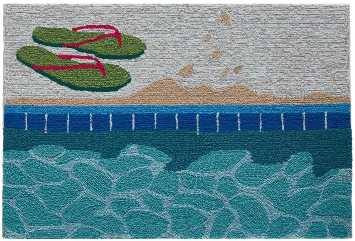 Liora Manne Poolside Front Porch Rug in Water by Trans-Ocean Import Co Inc