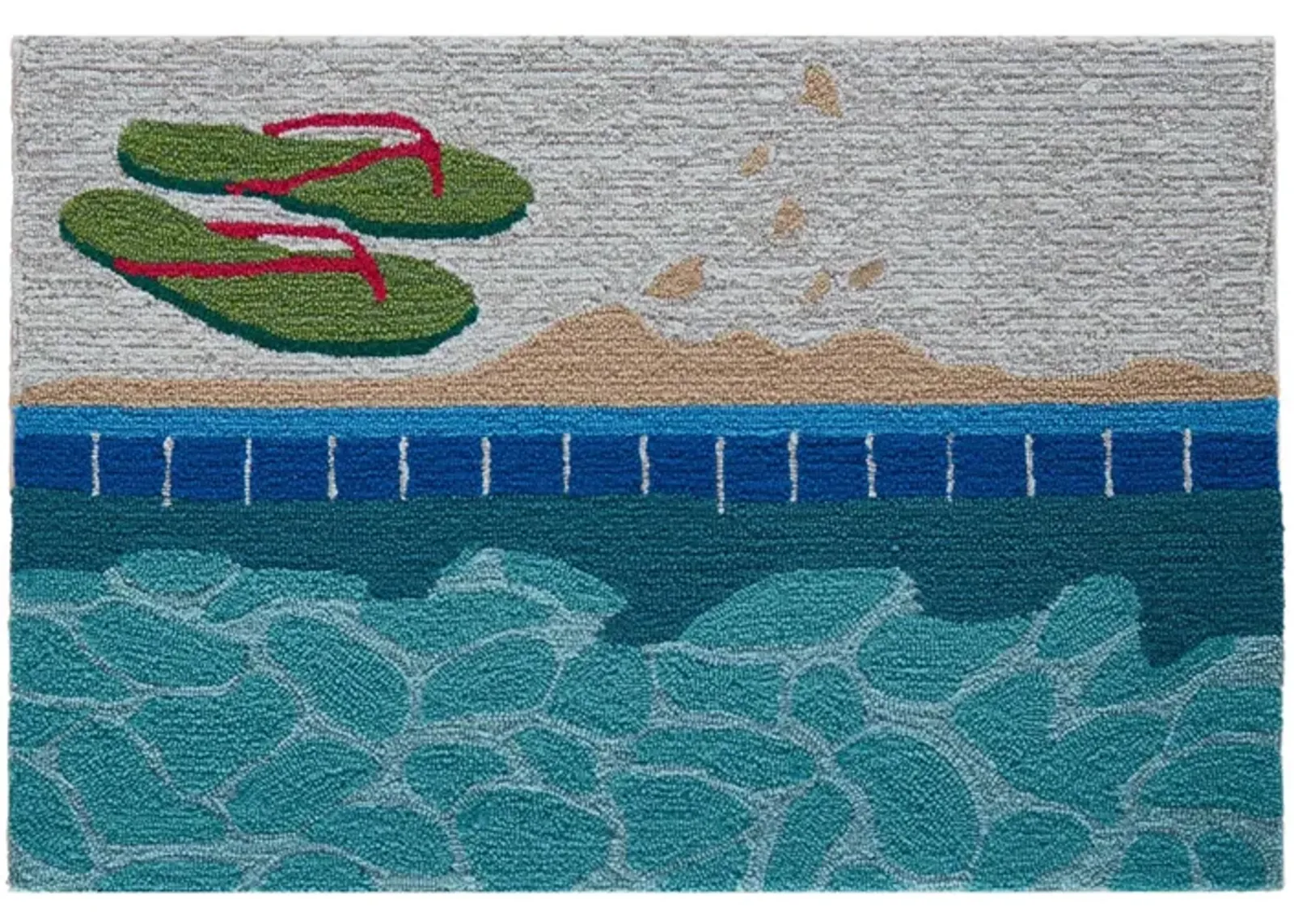 Liora Manne Poolside Front Porch Rug in Water by Trans-Ocean Import Co Inc