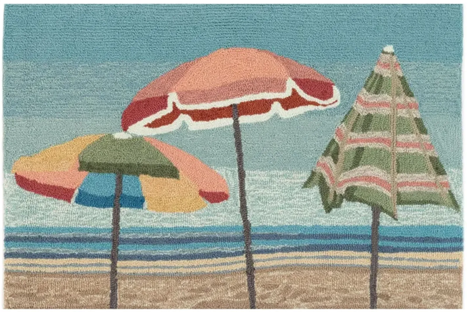 Liora Manne Beach Umbrellas Front Porch Rug