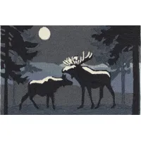 Liora Manne Moonlit Moose Front Porch Rug in Night by Trans-Ocean Import Co Inc