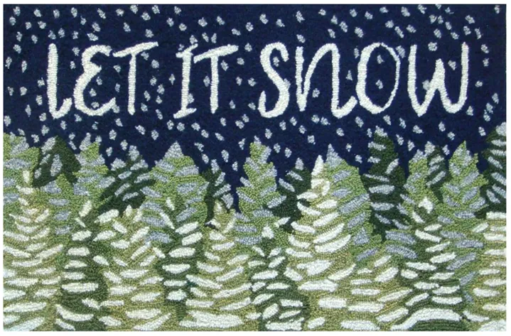 Liora Manne Let It Snow Front Porch Rug in Midnight by Trans-Ocean Import Co Inc