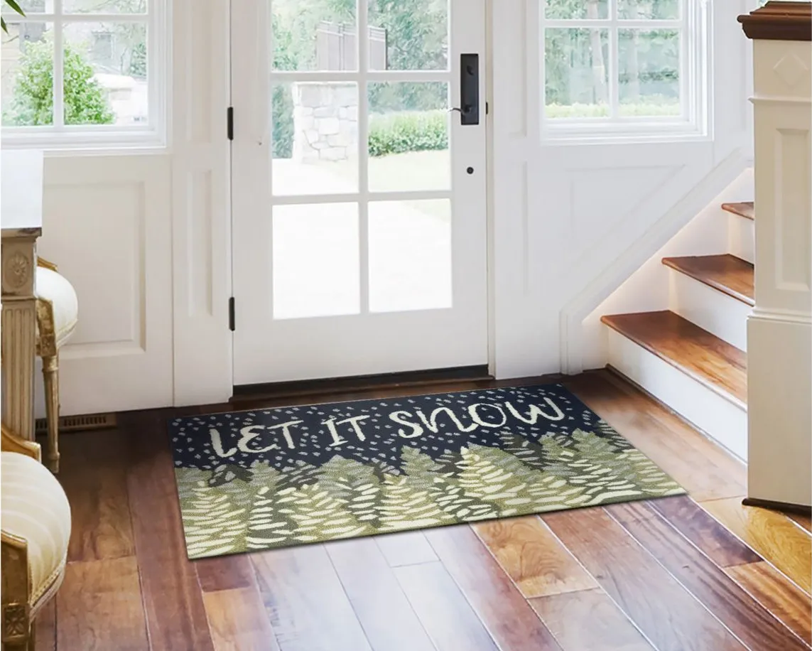 Liora Manne Let It Snow Front Porch Rug in Midnight by Trans-Ocean Import Co Inc