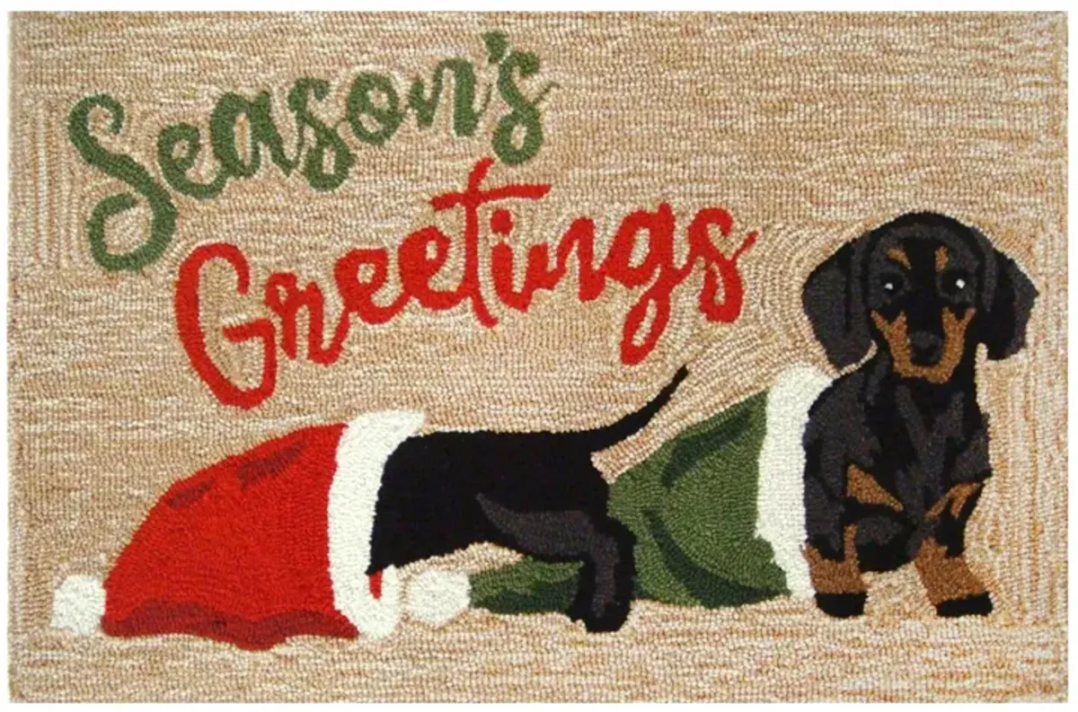 Liora Manne Dachshund Greetings Front Porch Rug