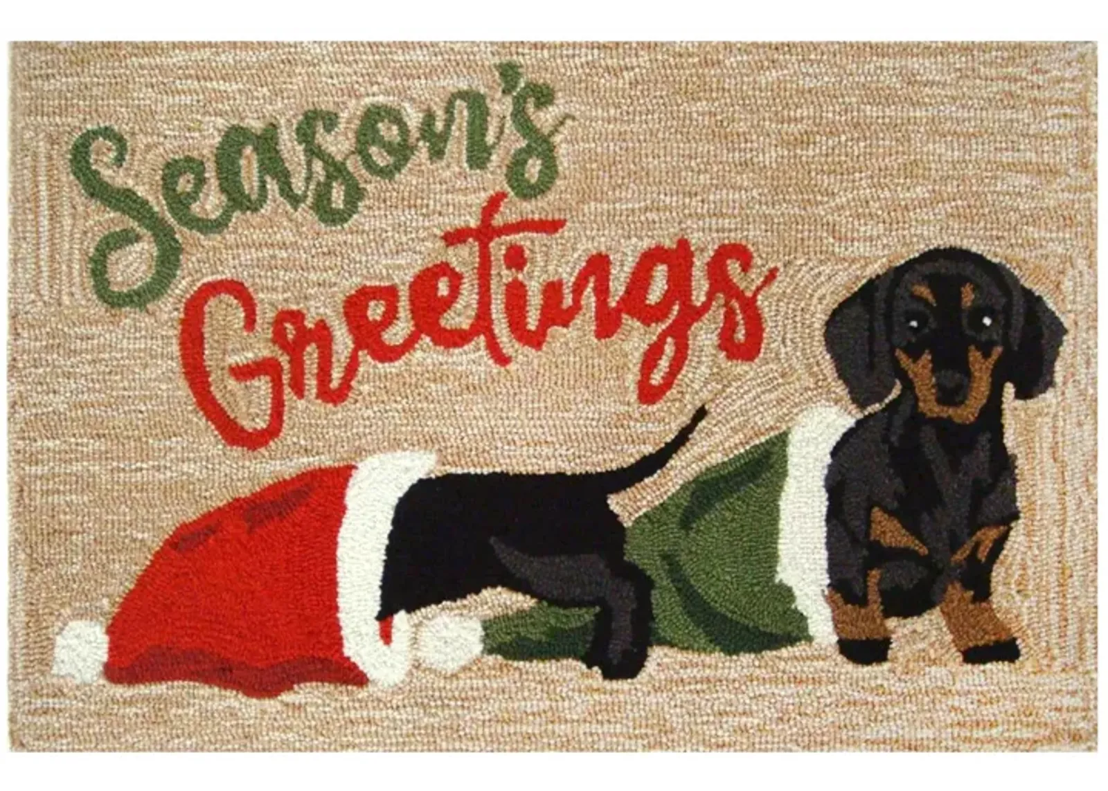 Liora Manne Dachshund Greetings Front Porch Rug in Neutral by Trans-Ocean Import Co Inc