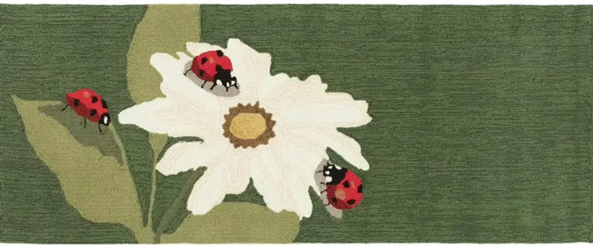 Liora Manne Ladybugs Front Porch Rug in Green by Trans-Ocean Import Co Inc