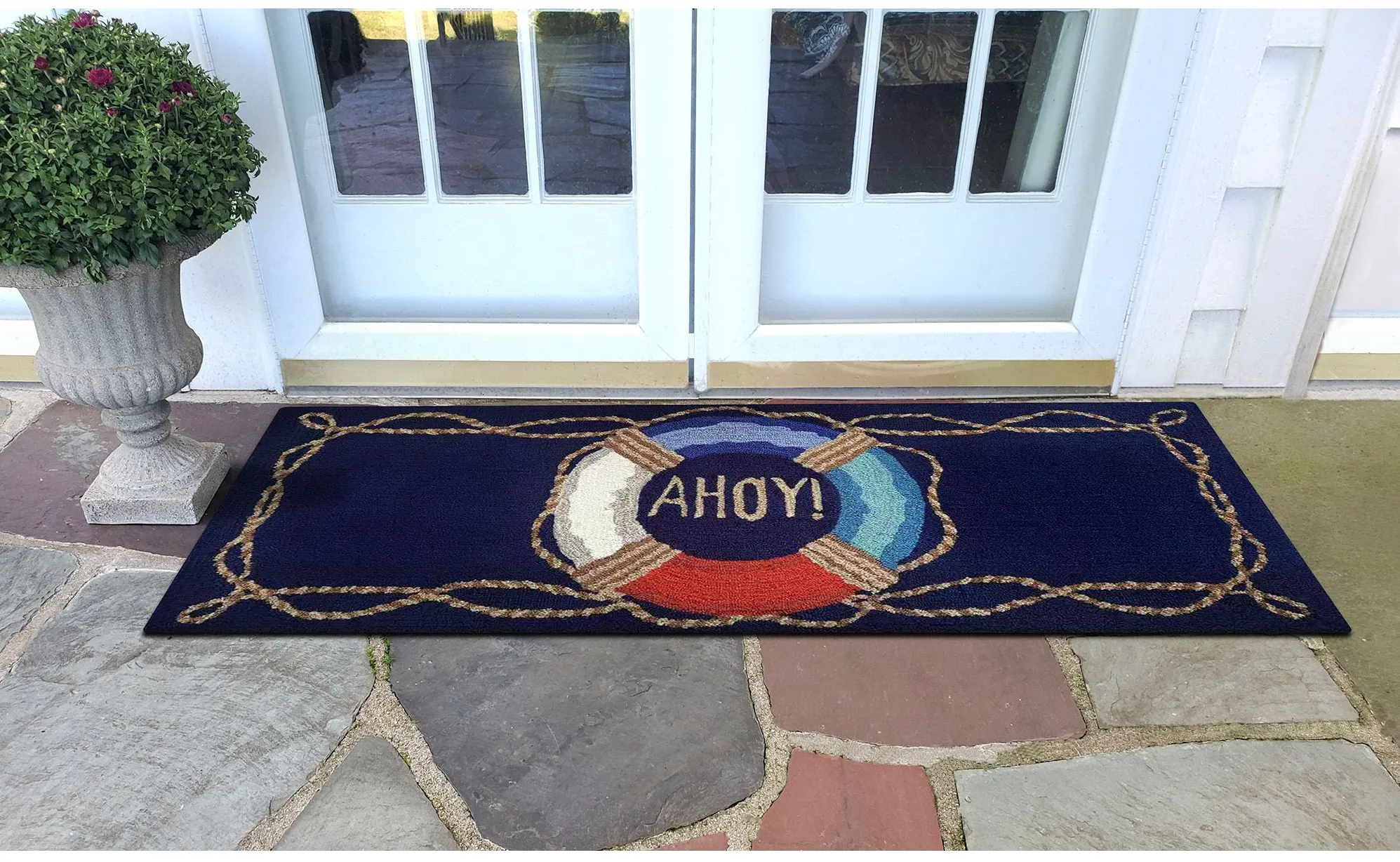 Liora Manne Ahoy Front Porch Rug in Navy by Trans-Ocean Import Co Inc