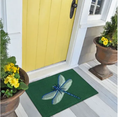 Liora Manne Garden Dragonfly Front Porch Rug in Green by Trans-Ocean Import Co Inc