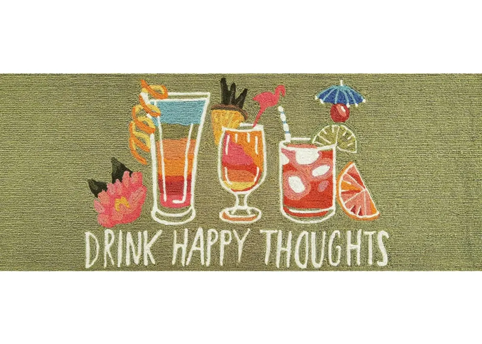 Liora Manne Happy Drinks Front Porch Rug in Green by Trans-Ocean Import Co Inc