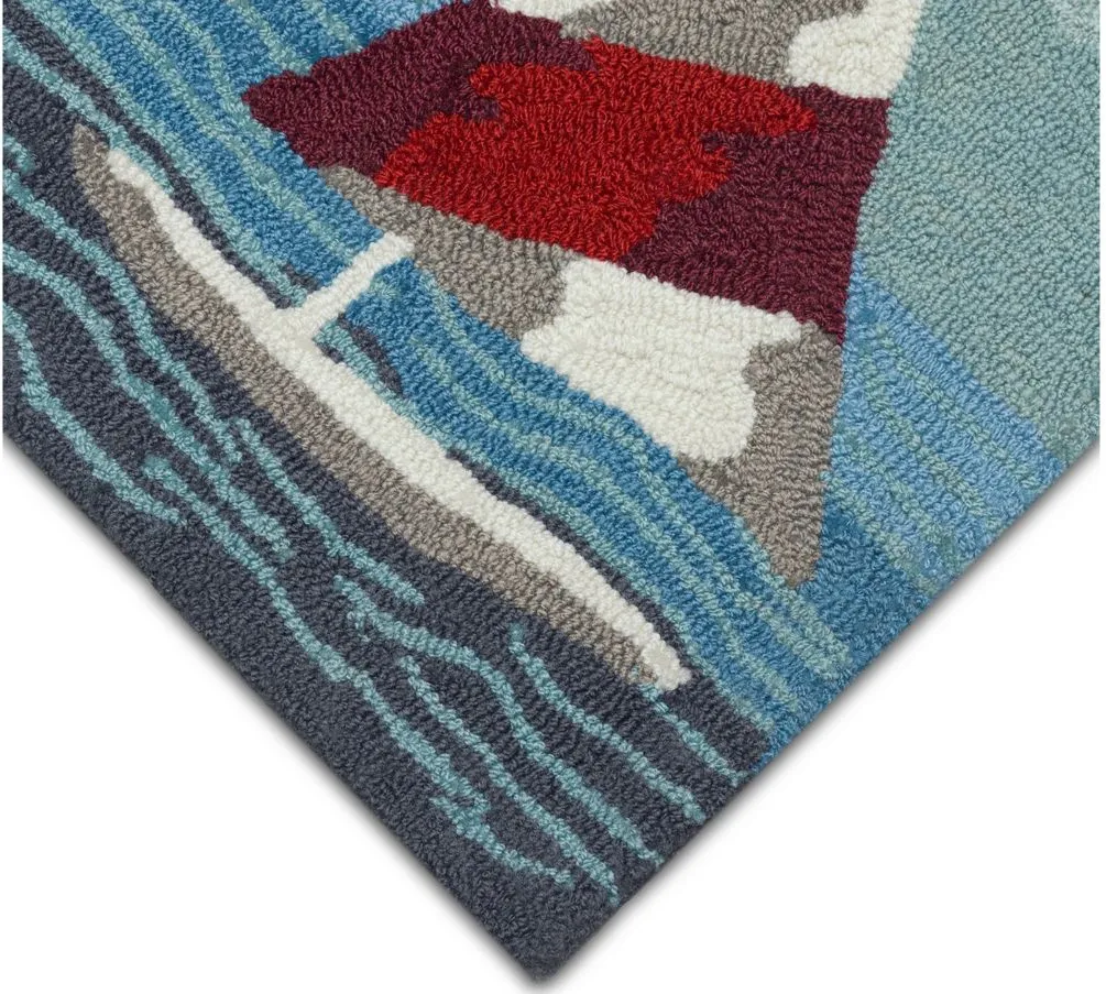 Liora Manne Sail Away Front Porch Rug in Sea by Trans-Ocean Import Co Inc