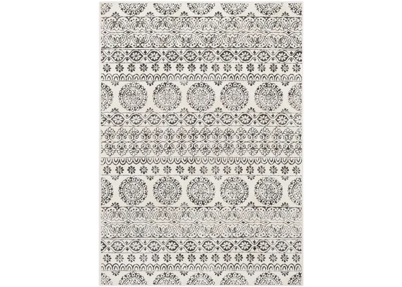 Bahar Area Rug in Charcoal, Beige, Medium Gray by Surya