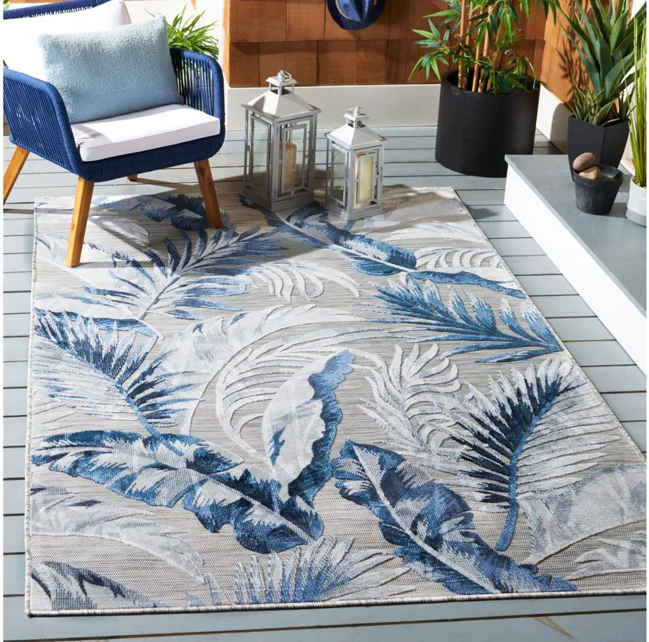 Cabana III Area Rug in Gray & Navy by Safavieh