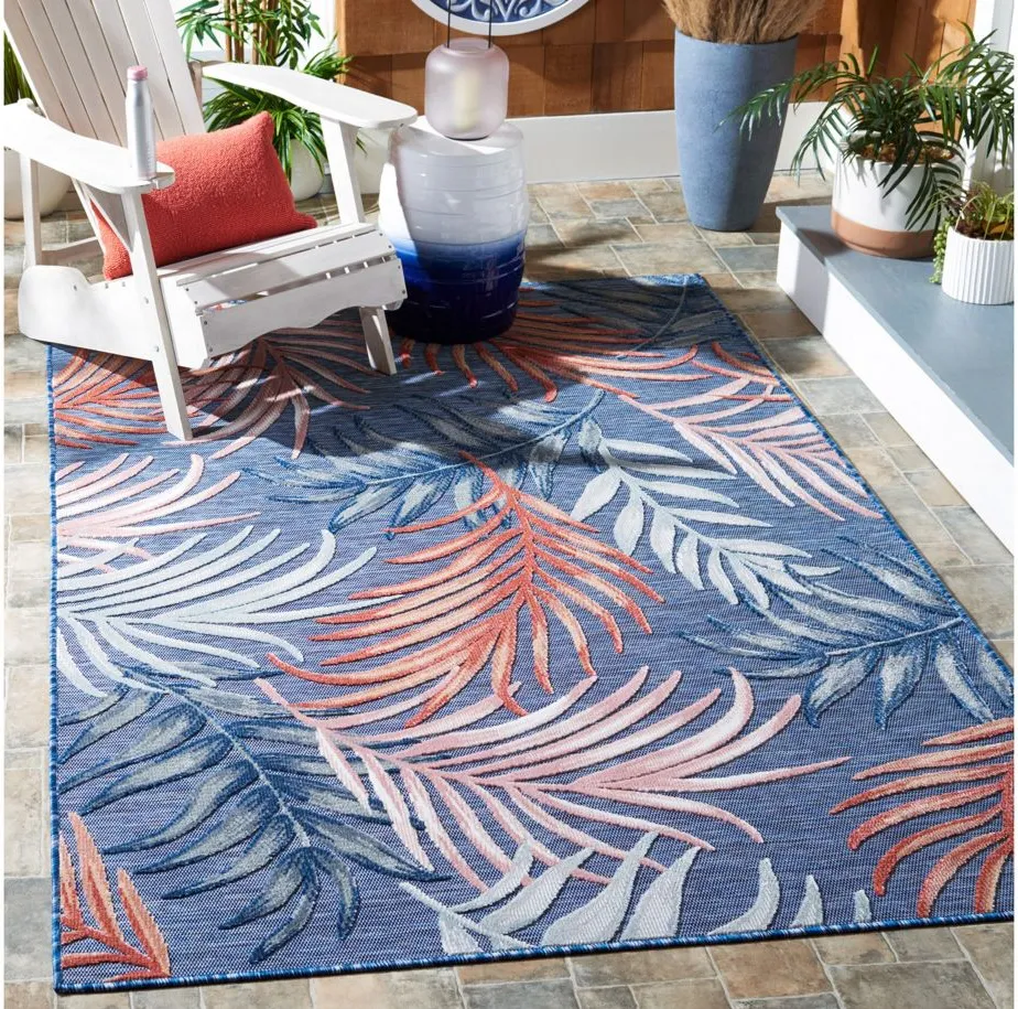 Cabana III Area Rug in Blue & Rust by Safavieh