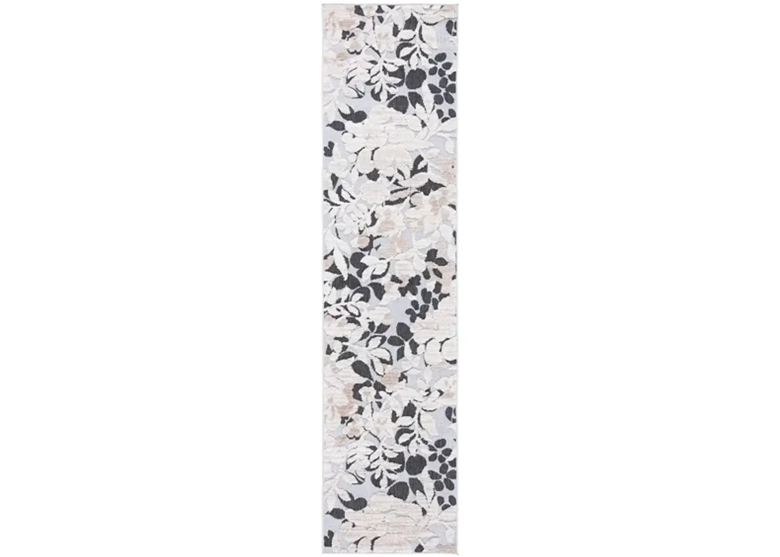 Cabana Runner Rug in Ivory & Charcoal by Safavieh