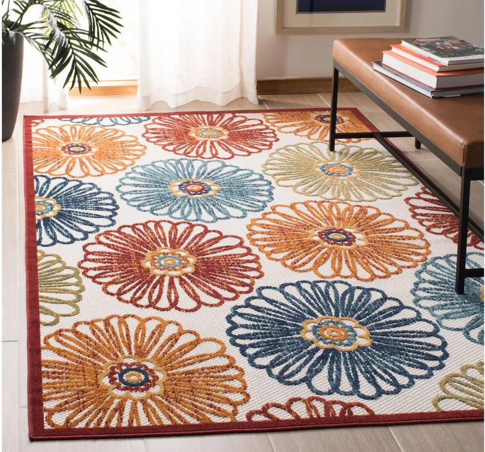 Cabana V Area Rug in Creme & Red by Safavieh