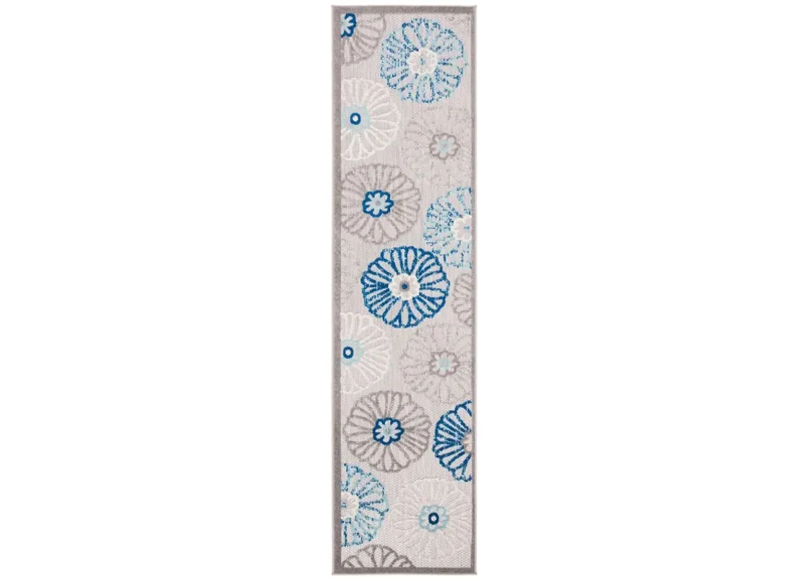 Cabana Runner Rug in Gray & Blue by Safavieh