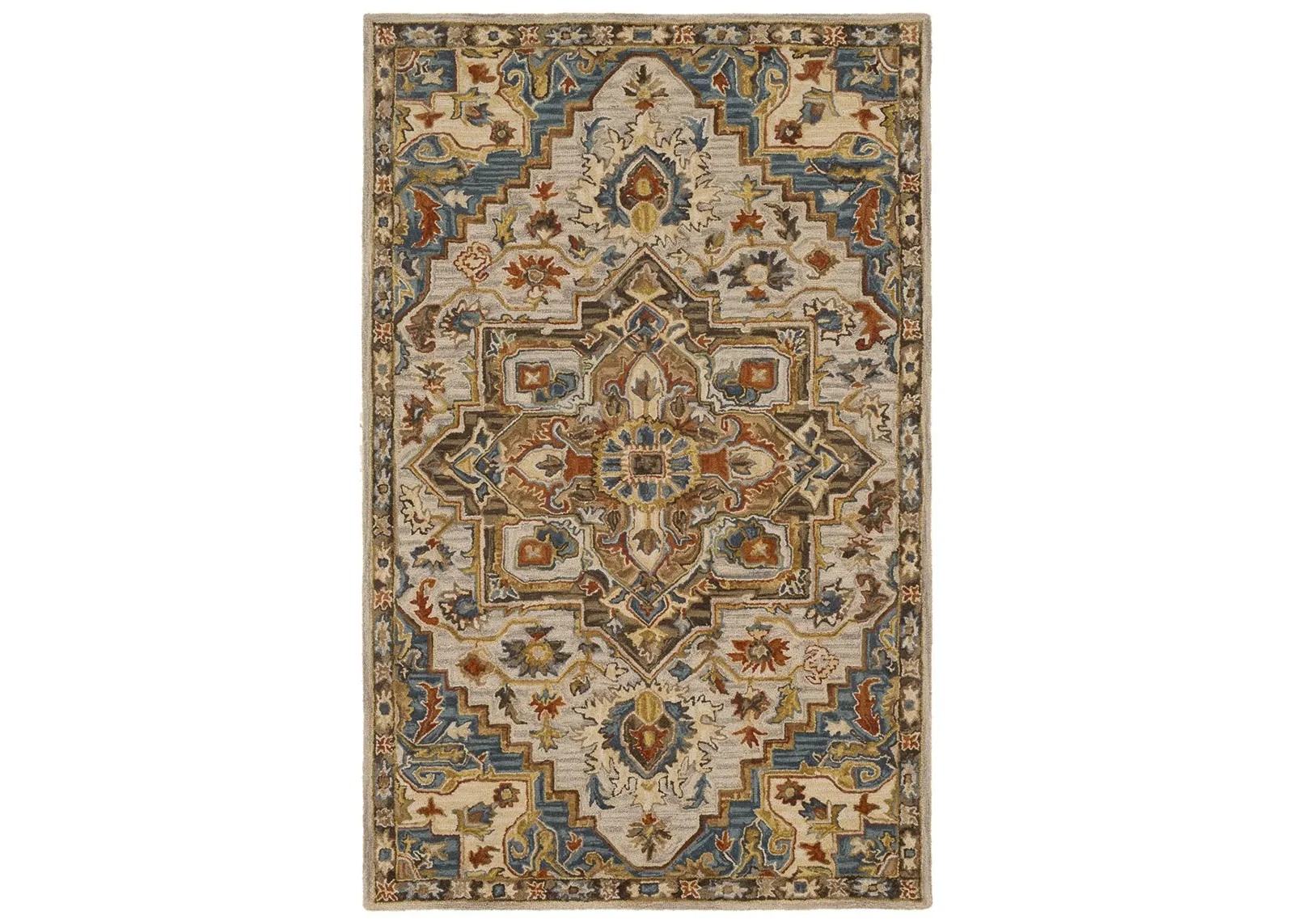 Artemis Area Rug in Clay, Burnt Orange, Denim, Medium Gray, Tan, Camel, Dark Brown, Khaki by Surya