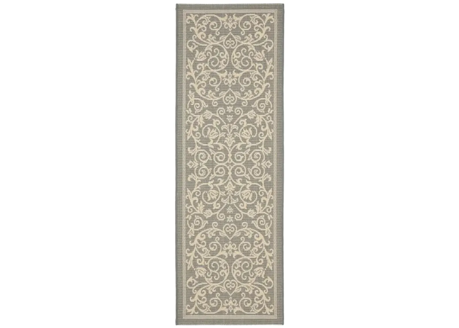 Courtyard Runner Rug in Gray & Natural by Safavieh