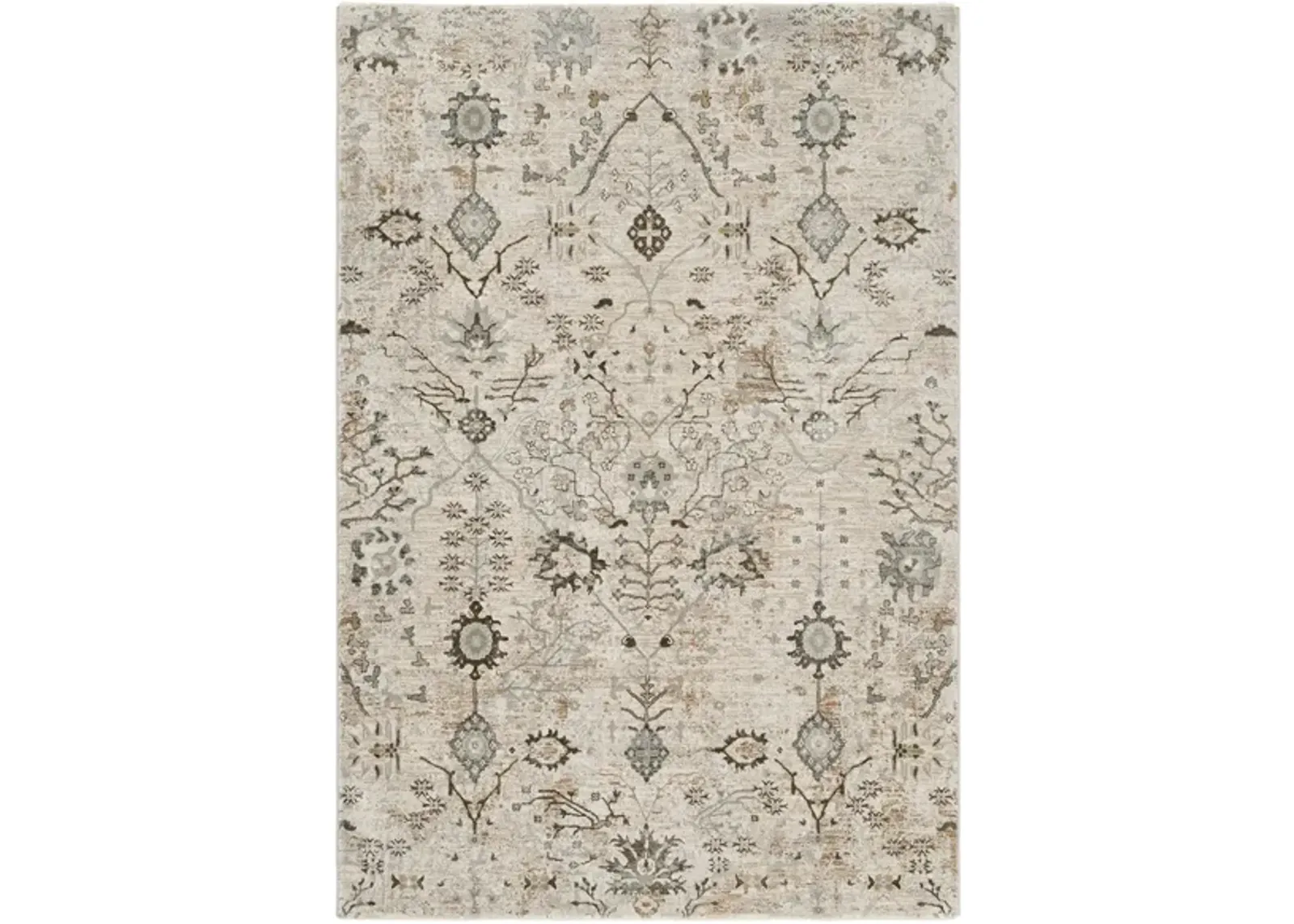 Glynn Saldea Area Rug in Ivory, Beige, Dark Green by Surya