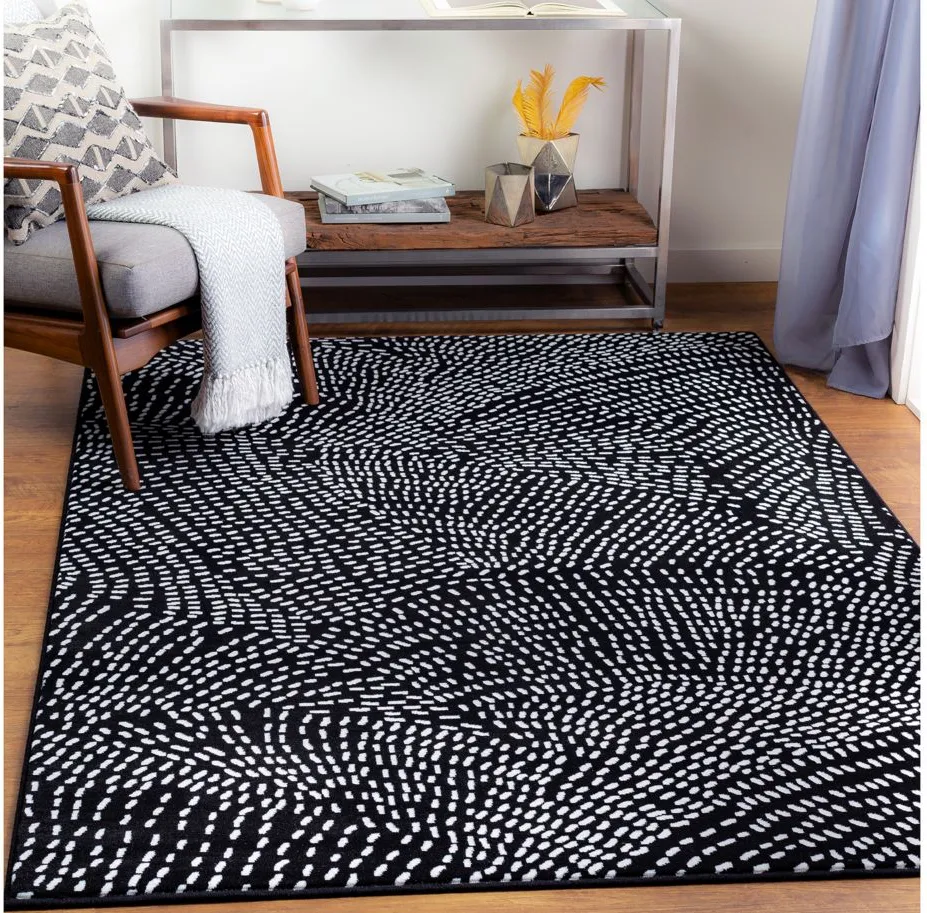 Contempo Area Rug in Black, White by Surya