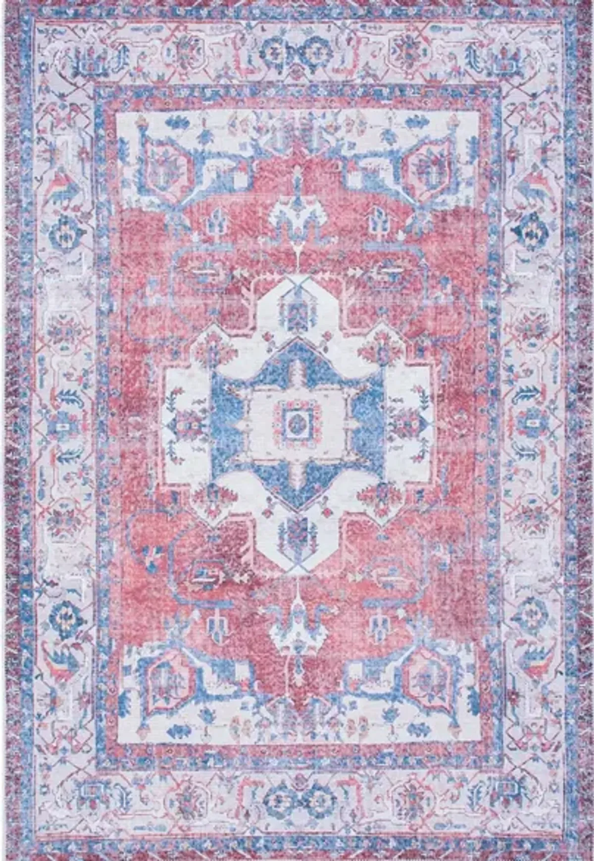 Serapi Area Rug in Red & Ivory by Safavieh