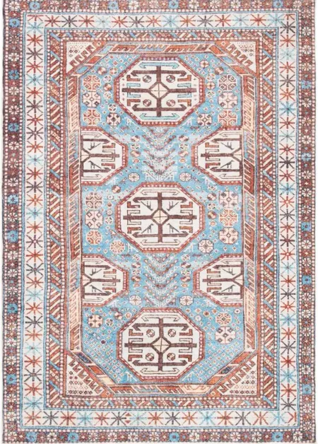 Serapi Area Rug in Light Blue & Brown by Safavieh