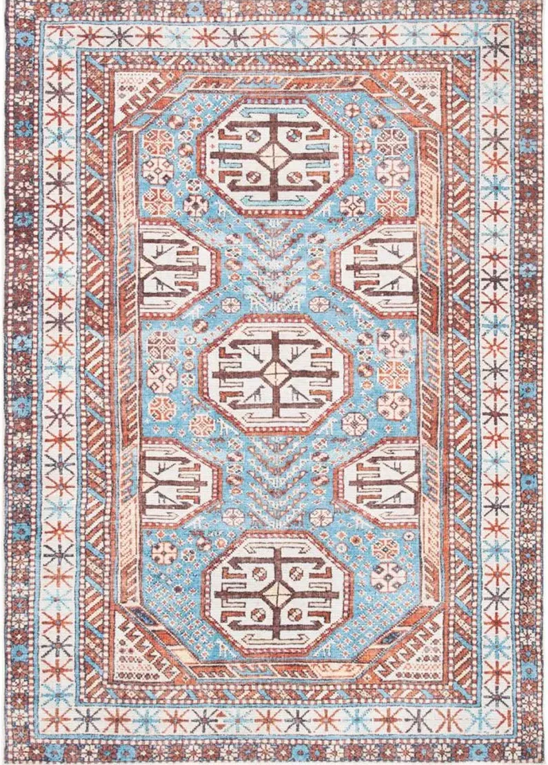 Serapi Area Rug in Light Blue & Brown by Safavieh