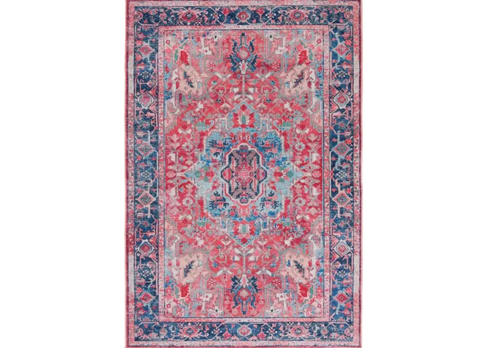 Serapi Area Rug in Navy & Red by Safavieh