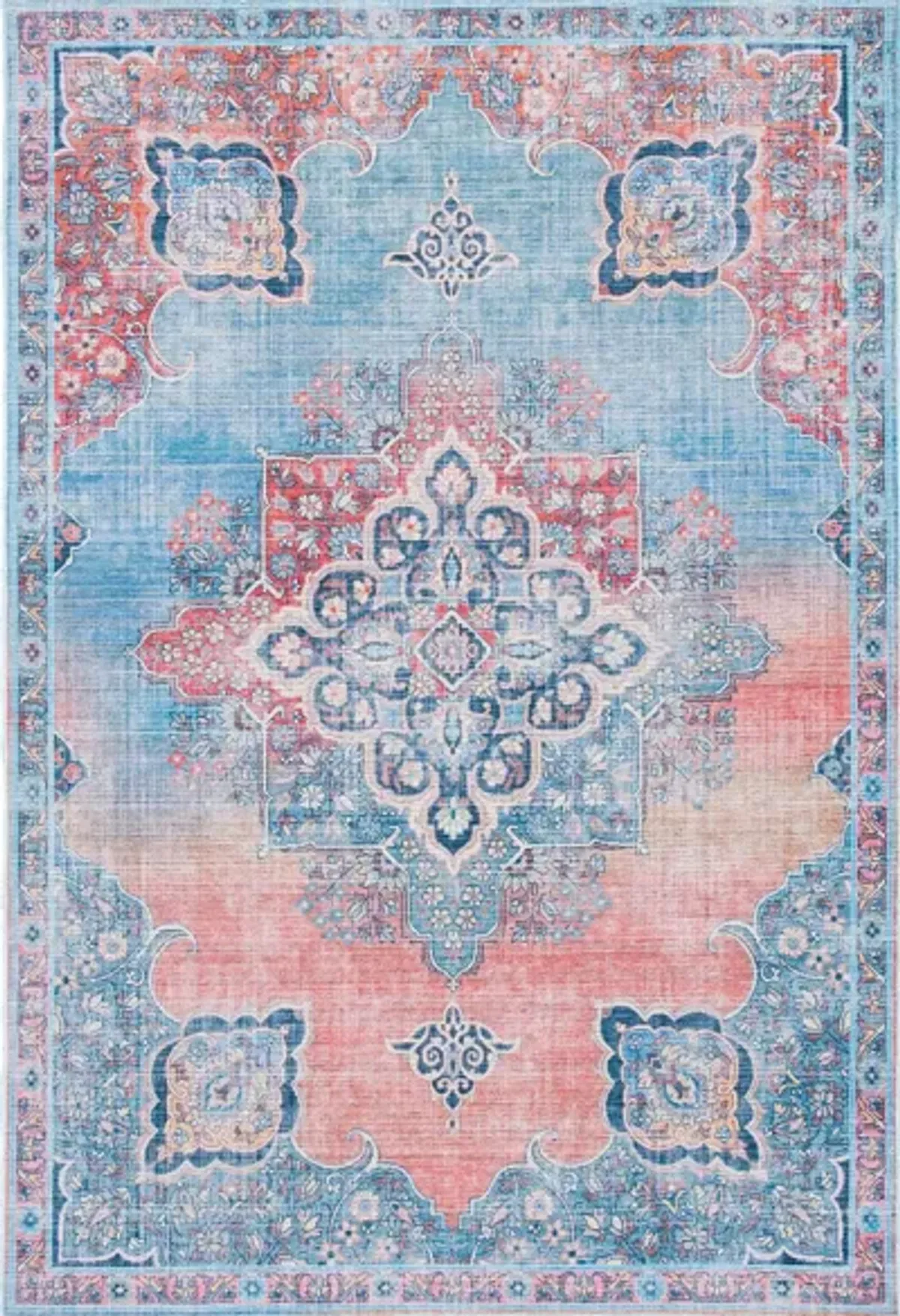 Serapi Area Rug in Red & Blue by Safavieh