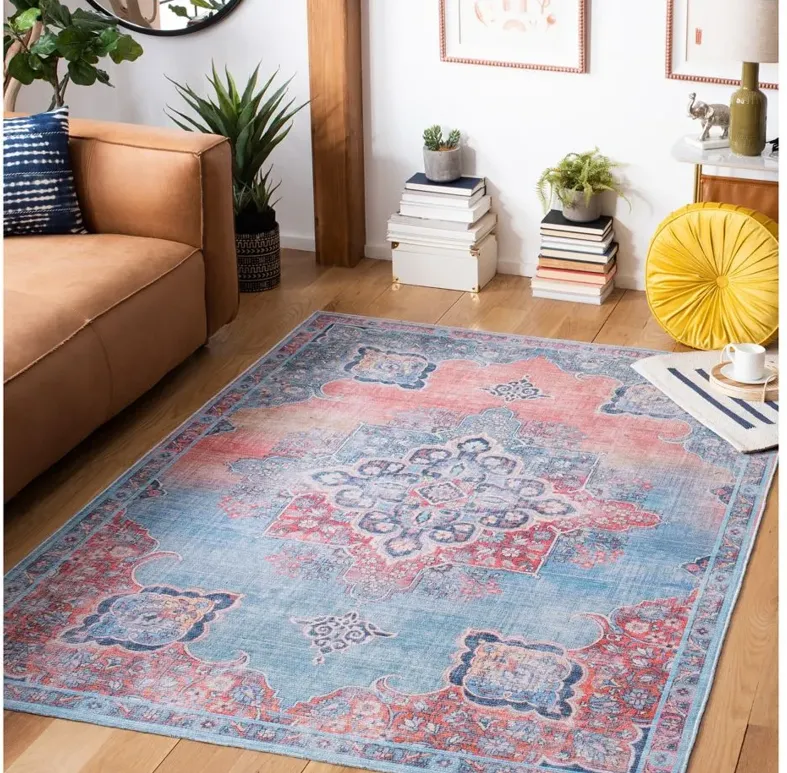 Serapi Area Rug in Red & Blue by Safavieh