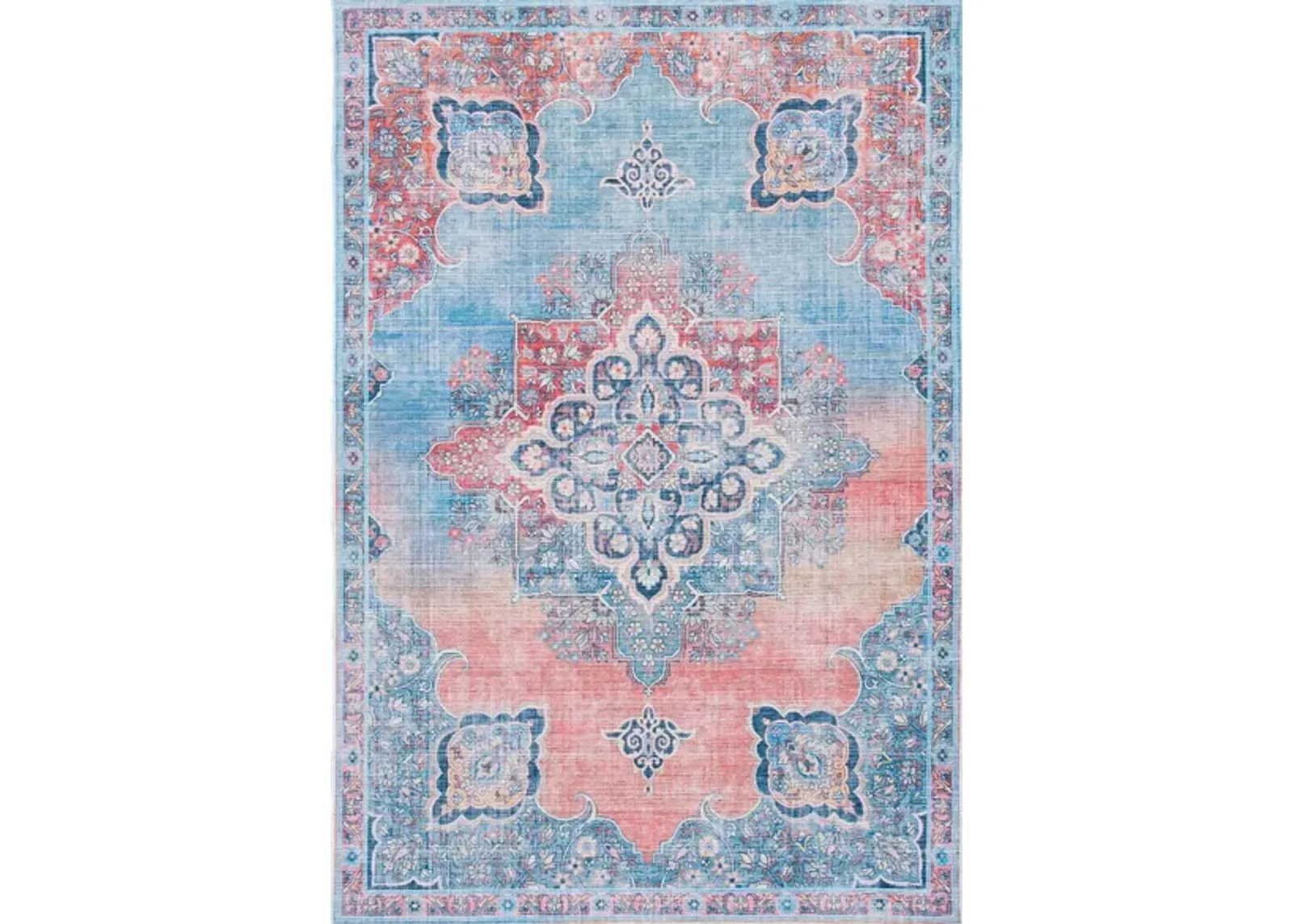 Serapi Area Rug in Red & Blue by Safavieh