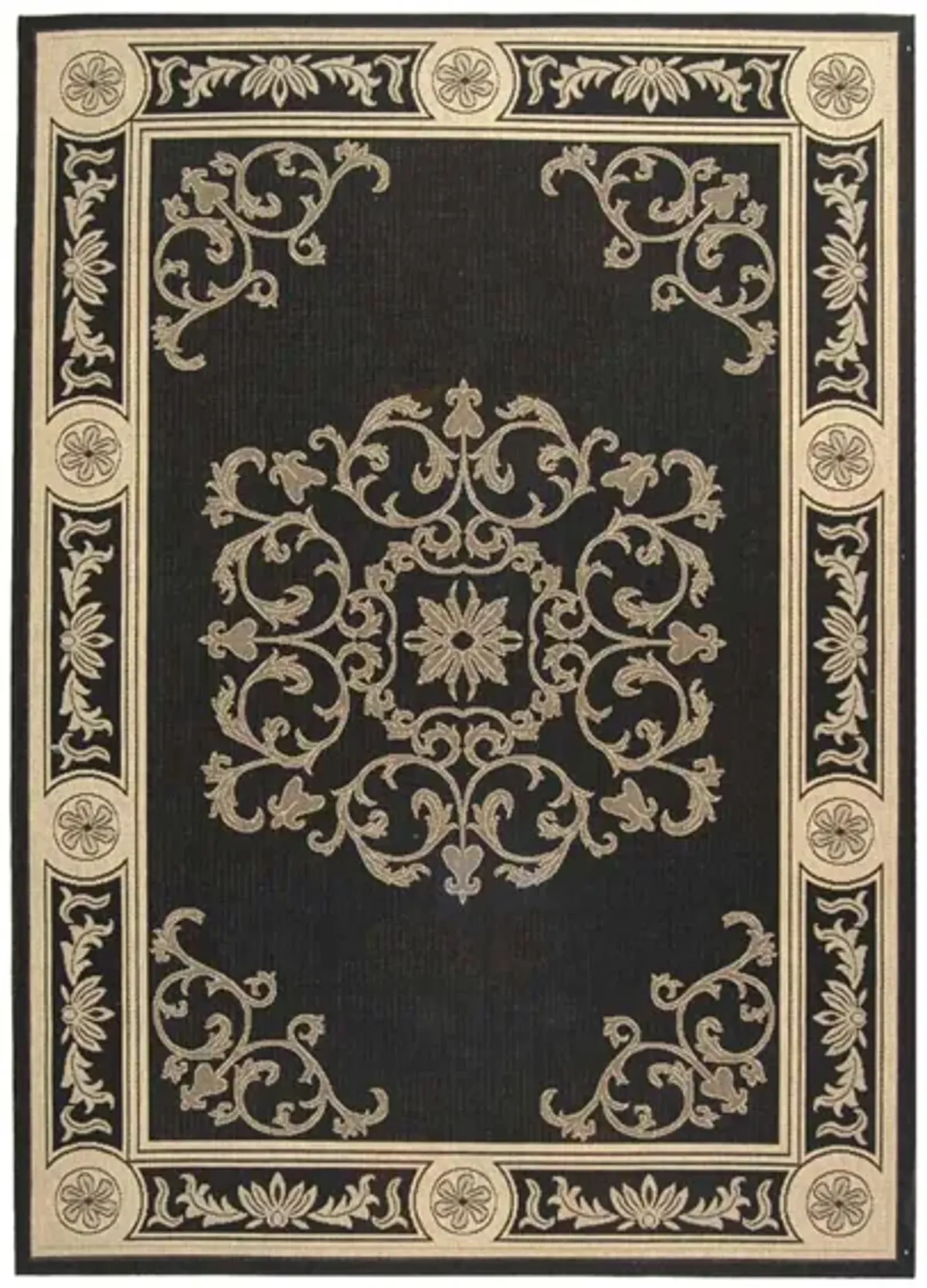 Courtyard Bordered Indoor/Outdoor Area Rug