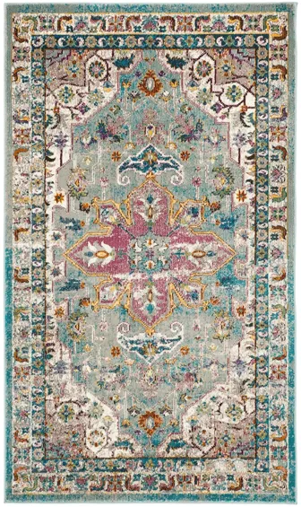 Aliza Area Rug in Green / Creme by Safavieh