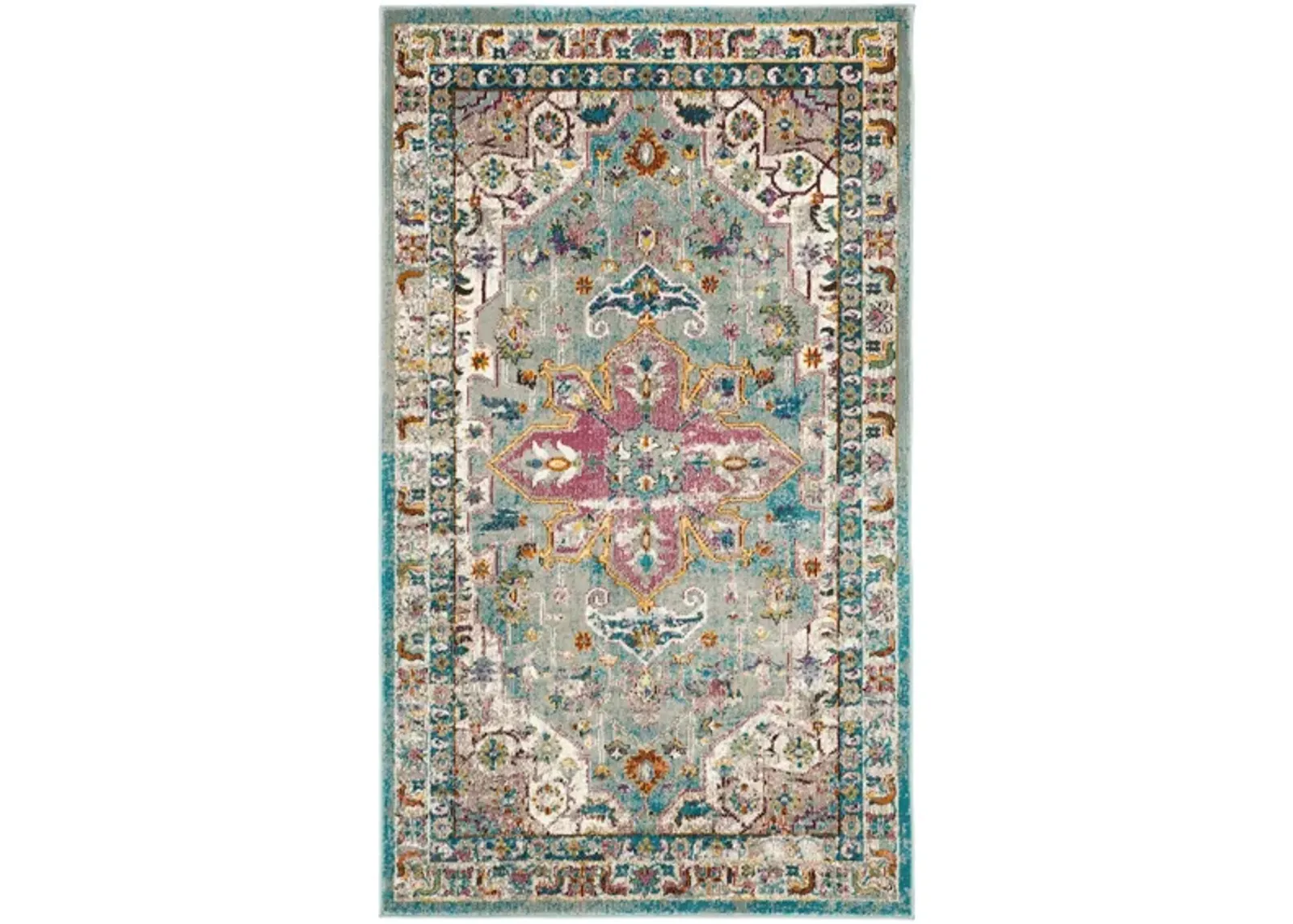 Aliza Area Rug in Green / Creme by Safavieh