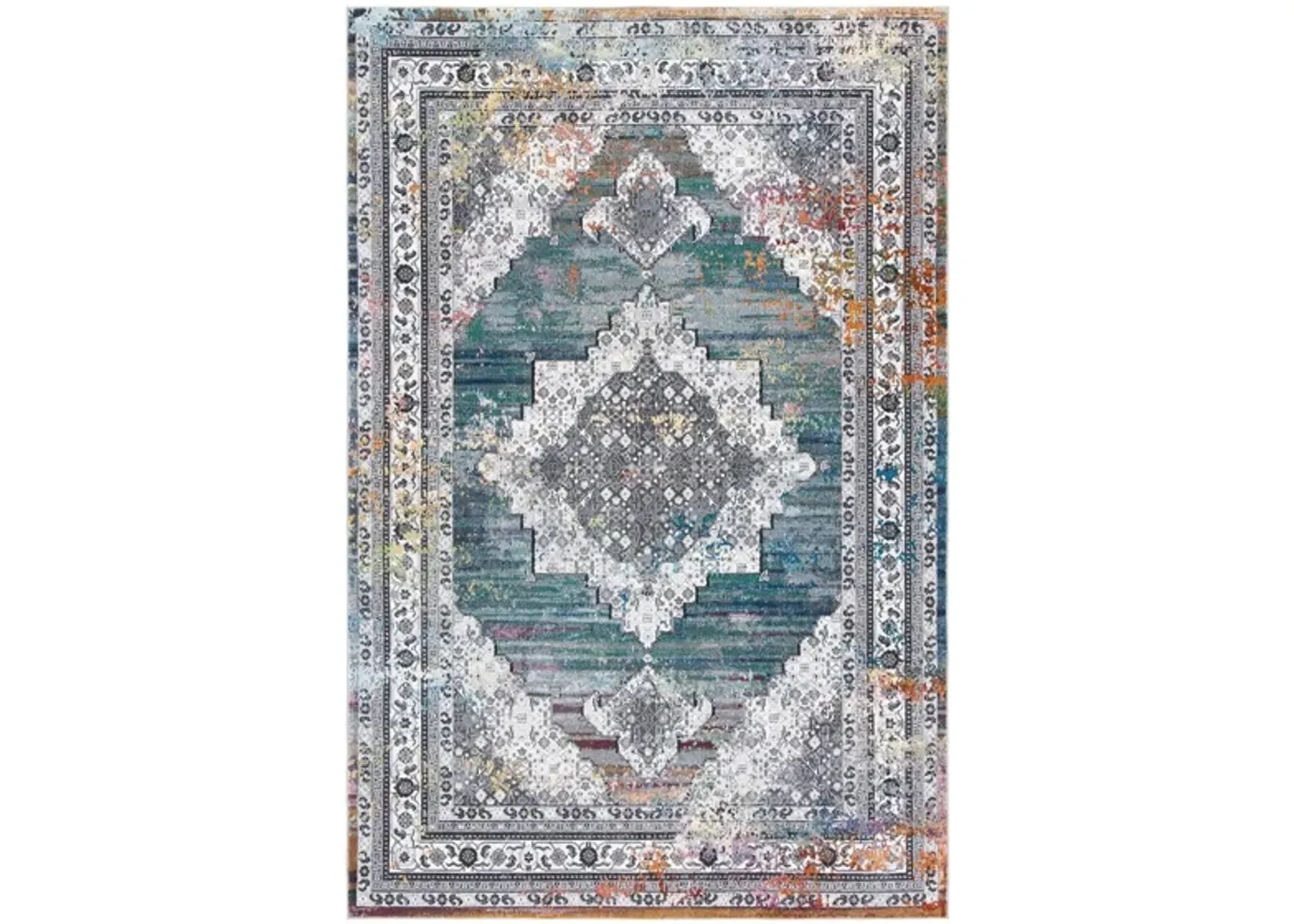 Aleyna Area Rug in Ivory / Blue by Safavieh