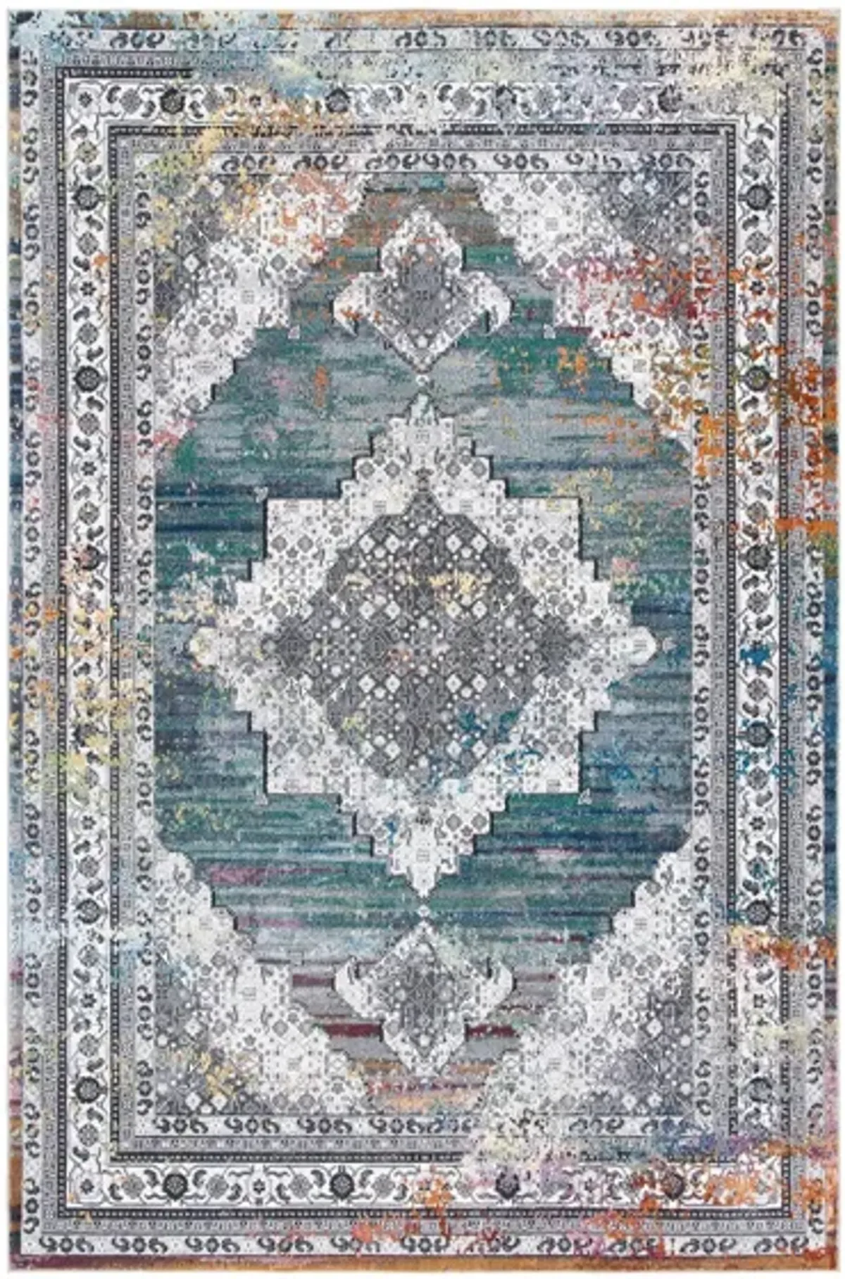 Aleyna Area Rug in Ivory / Blue by Safavieh