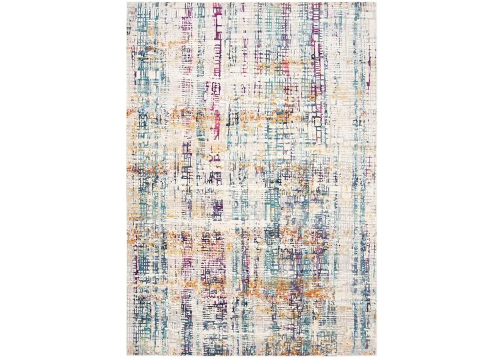 Ahnka Area Rug in Ivory / Turquoise by Safavieh