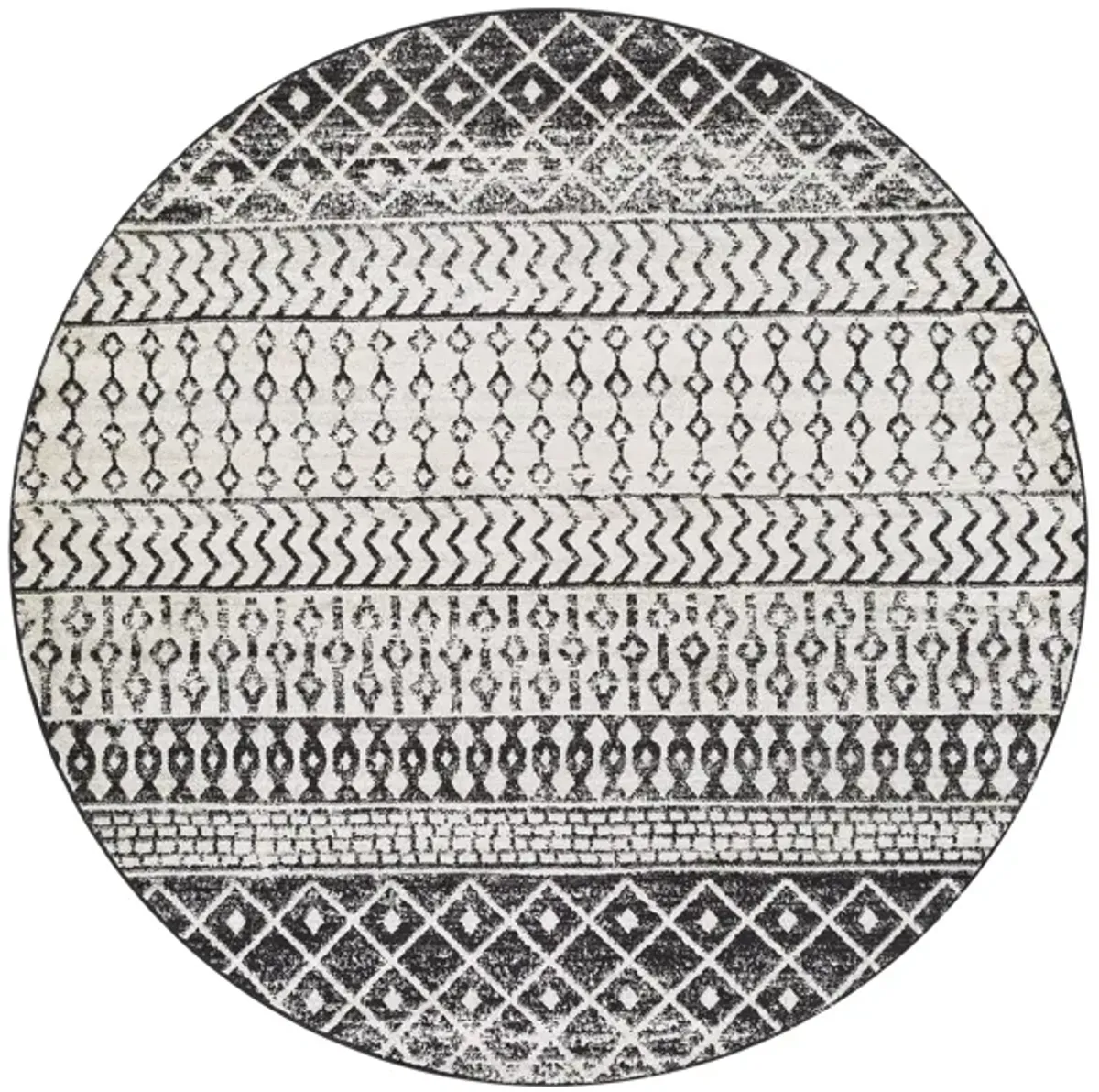 Elaziz Area Rug in Black, Light Gray, Medium Gray, White by Surya