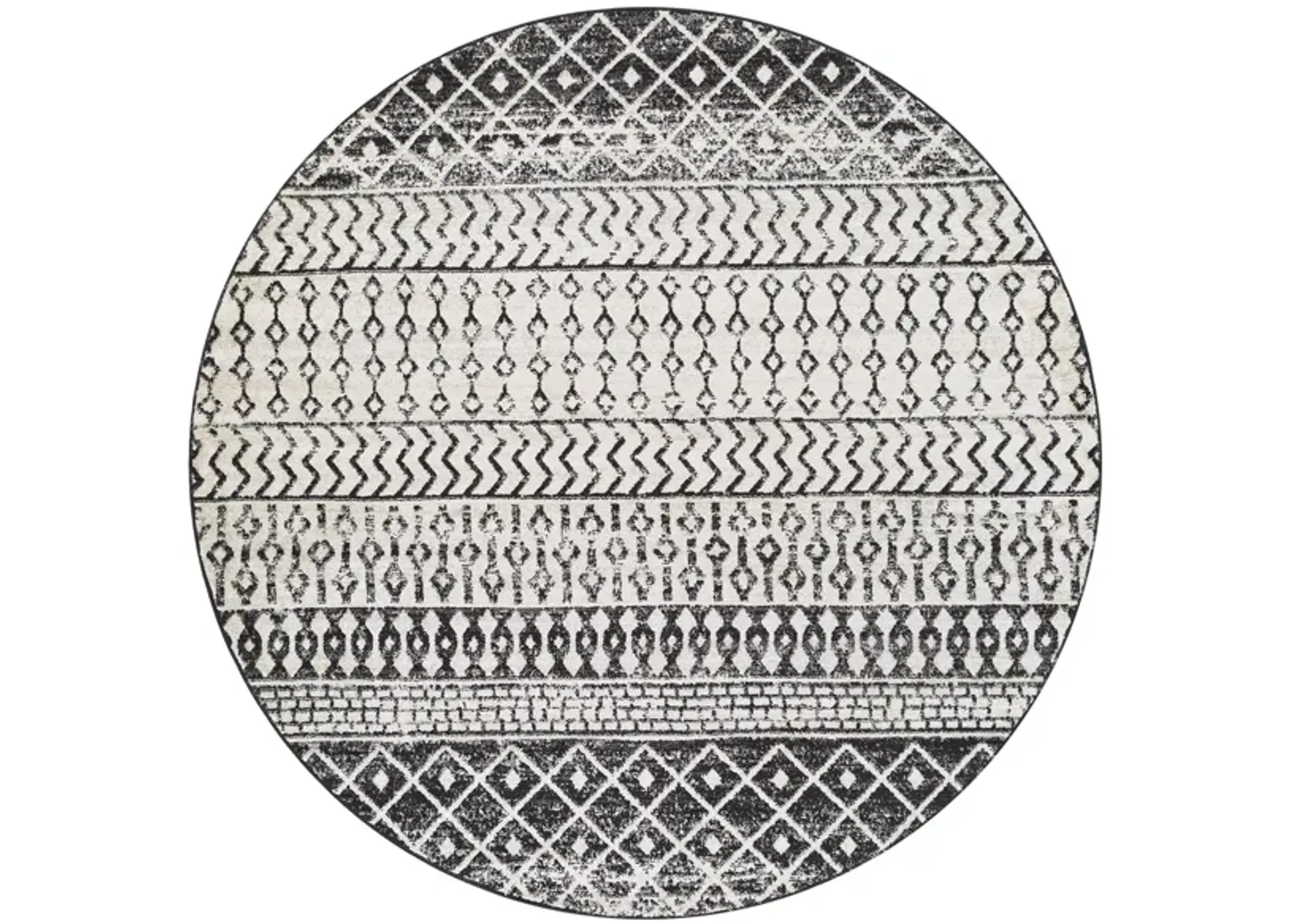 Elaziz Area Rug in Black, Light Gray, Medium Gray, White by Surya