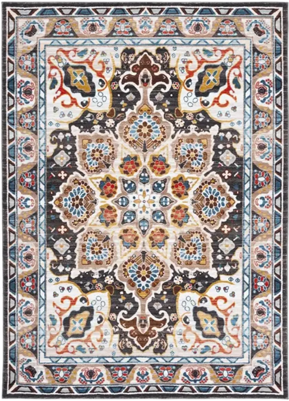 Rella Area Rug in Beige/Charcoal by Safavieh