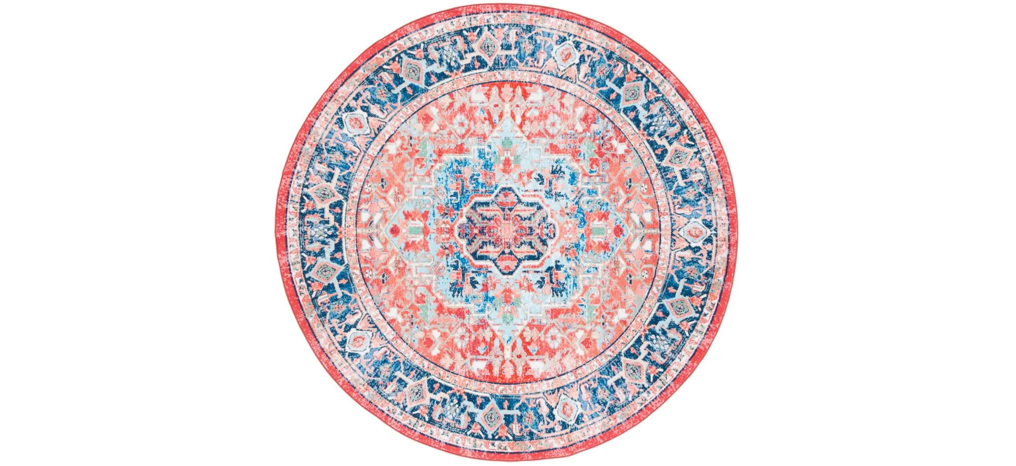 Resba Round Area Rug in Navy/Red by Safavieh
