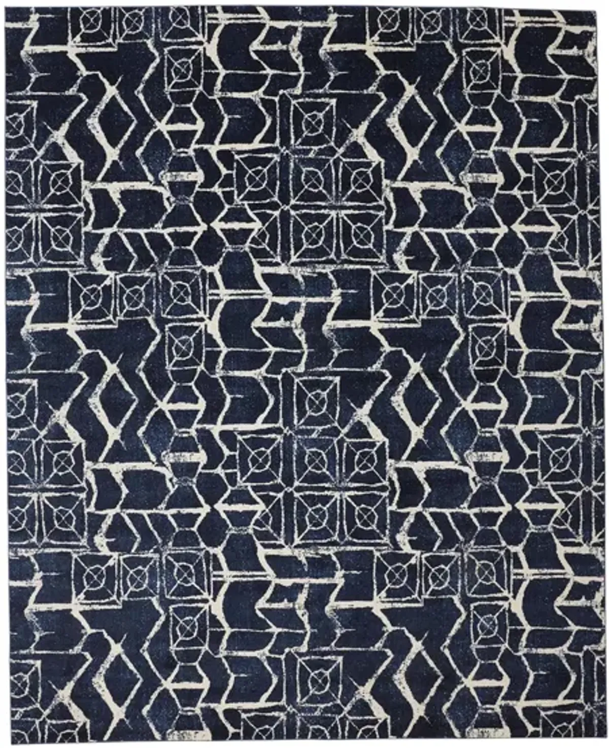 Remmy Abstract Patterned Area Rug in Black Iris by Feizy