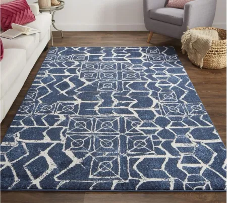 Remmy Abstract Patterned Area Rug in Black Iris by Feizy