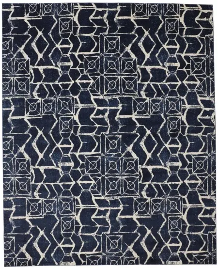 Remmy Abstract Patterned Area Rug in Black Iris by Feizy