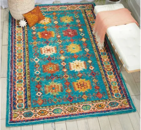Vibrant Area Rug in Teal by Nourison